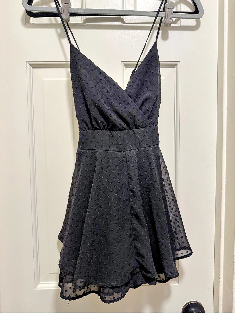 allison & kelly Black Polka Dot Mini Dress Size XS